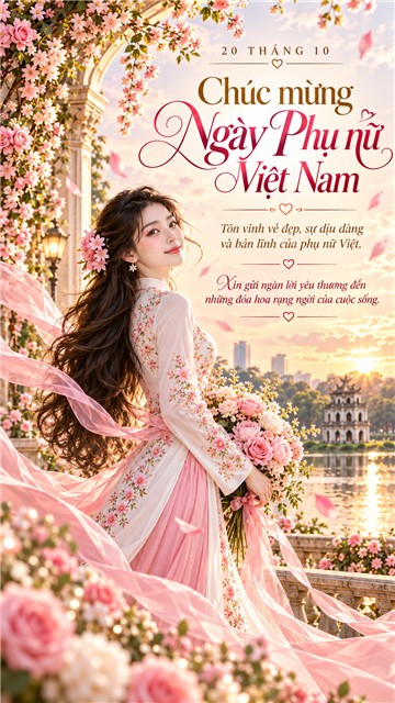 Thiệp chúc mừng Ngày Phụ nữ Việt Nam 20/10 mẫu 1
