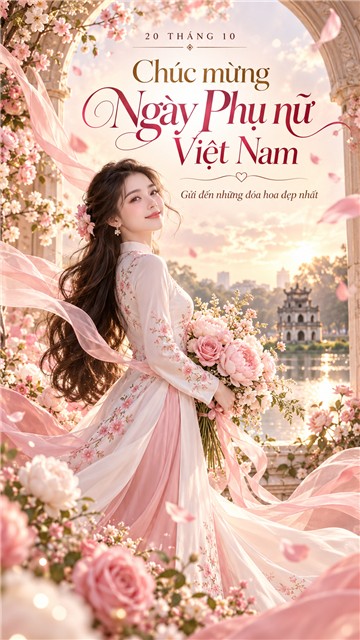 Thiệp chúc mừng Ngày Phụ nữ Việt Nam 20/10 mẫu 2