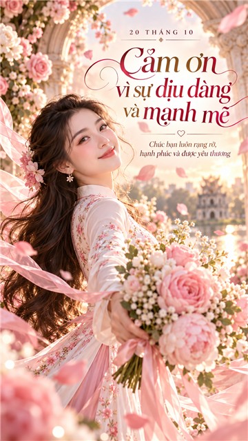 Thiệp chúc mừng Ngày Phụ nữ Việt Nam 20/10 mẫu 3