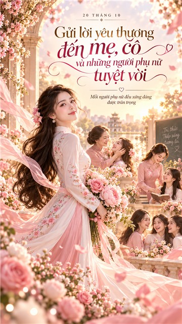 Thiệp chúc mừng Ngày Phụ nữ Việt Nam 20/10 mẫu 4