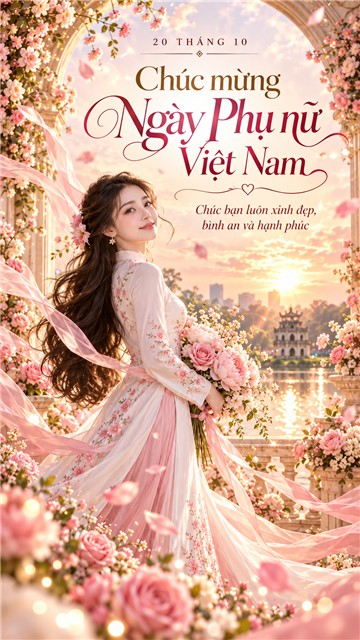 Thiệp chúc mừng Ngày Phụ nữ Việt Nam 20/10 mẫu 5