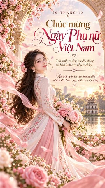 Thiệp chúc mừng Ngày Phụ nữ Việt Nam 20/10 mẫu 6