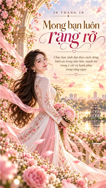 Thiệp chúc mừng Ngày Phụ nữ Việt Nam 20/10 mẫu 9