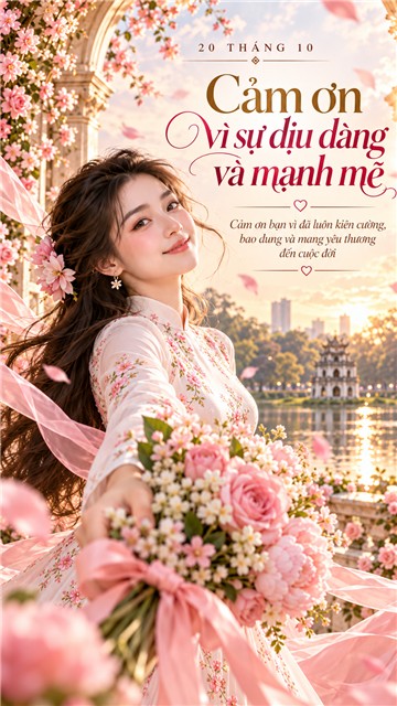 Thiệp chúc mừng Ngày Phụ nữ Việt Nam 20/10 mẫu 10