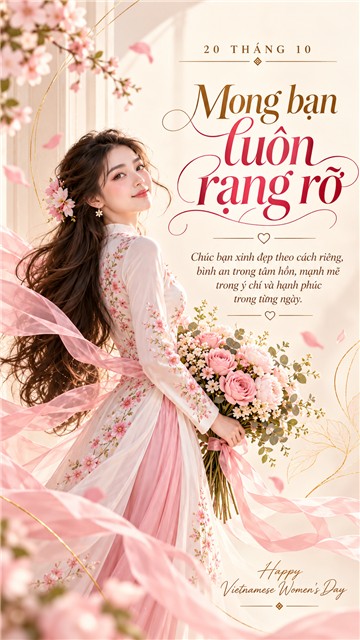 Thiệp chúc mừng Ngày Phụ nữ Việt Nam 20/10 mẫu 12
