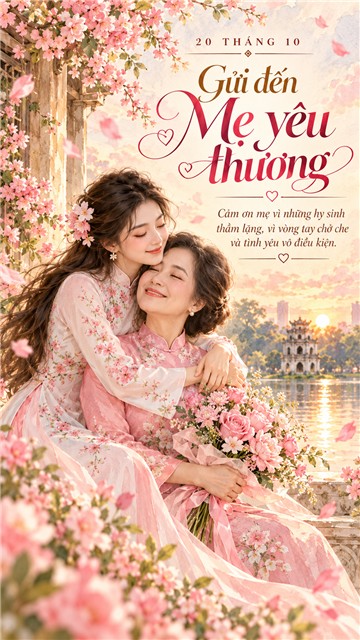 Thiệp chúc mừng Ngày Phụ nữ Việt Nam 20/10 mẫu 13